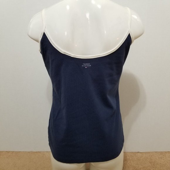 Tommy Hilfiger Jeans top XL sleeveless spaghetti strap shelf bra logo VINTAGE - Picture 3 of 13